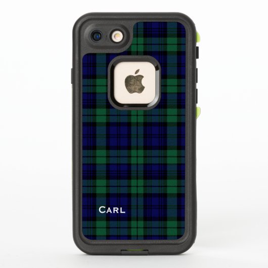 Black Watch Plaid LifeProof iPhone 7 Coque (Dos)