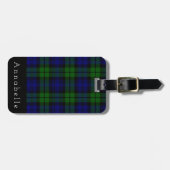 Black Watch Pset Tartan Personaliseren Bagagelabel (Voorkant horizontaal)