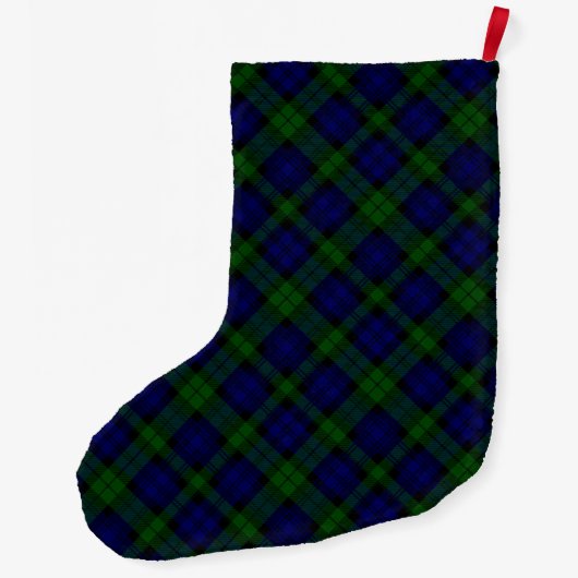 Black Watch Tartan Blue Green Pset Grote Kerstsok (Achterkant)