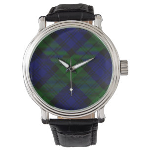 Black Watch Tartan Blue Green Pset Horloge