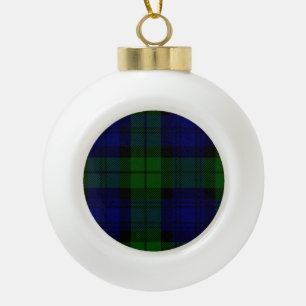 Black Watch Tartan Blue Green Pset Keramische Bal Ornament