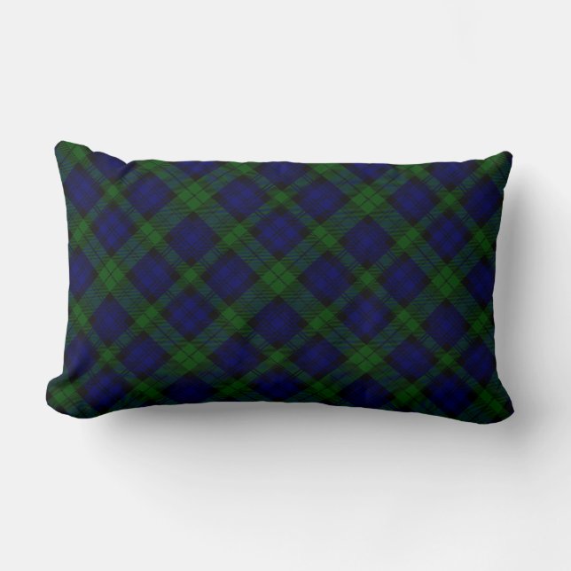 Black Watch Tartan Blue Green Pset Kussen (Voorkant)