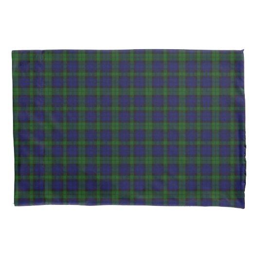 Black Watch Tartan Blue Green Pset Kussensloop (Voorkant-Links)