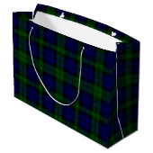 Black Watch Tartan Blue Green Pset Large Cadeauzakje (Achterkant Gekanteld)
