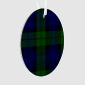 Black Watch Tartan Blue Green Pset Ornament (voorkant)