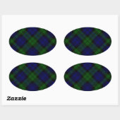 Black Watch Tartan Blue Green Pset Ovale Sticker (Vel)