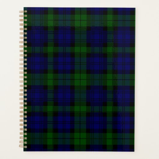 Black Watch Tartan Blue Green Pset Planner (Voorkant)