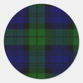 Black Watch Tartan Blue Green Pset Ronde Sticker (Voorkant)