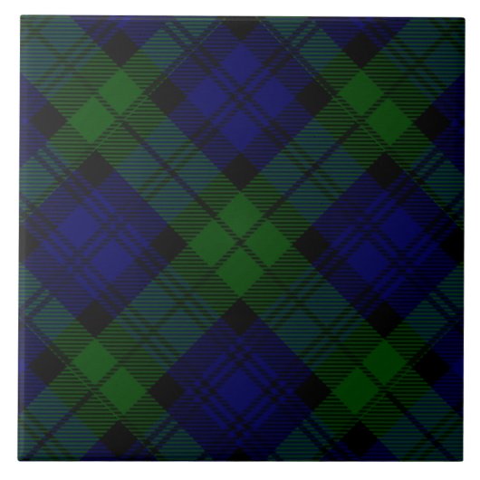 Black Watch Tartan Blue Green Pset Tegeltje (Voorkant)