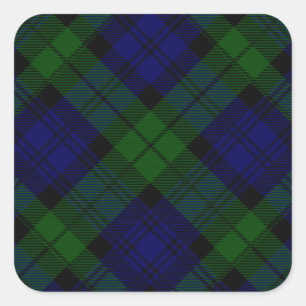 Black Watch Tartan Blue Green Pset Vierkante Sticker