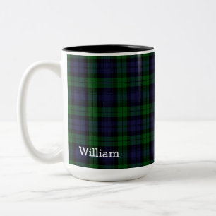 Black Watch Tartan is gepersonaliseerd Tweekleurige Koffiemok