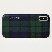 Black Watch Tartan Plaid iPhone X Coque (Dos (Horizontal))