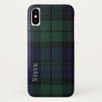 Black Watch Tartan Plaid iPhone X Coque