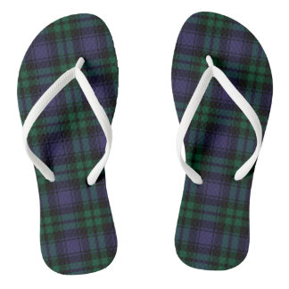 Black Watch Tartan, Plaid Teenslippers