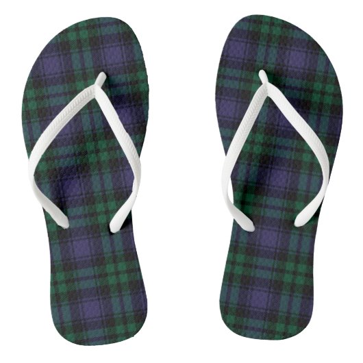Black Watch Tartan, Plaid Teenslippers (Voetbed)