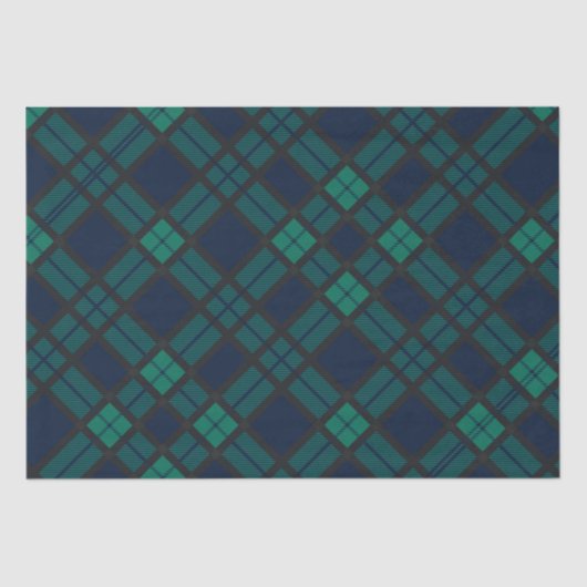 Black Watch Tartan Pset Classic Blue Green Tissuepapier (Voorkant)