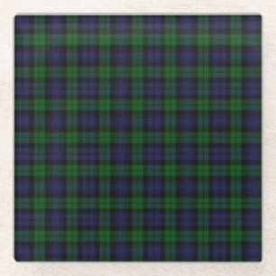 Black Watch Tartan Pset Scottish Pset Pattern Glazen Onderzetter