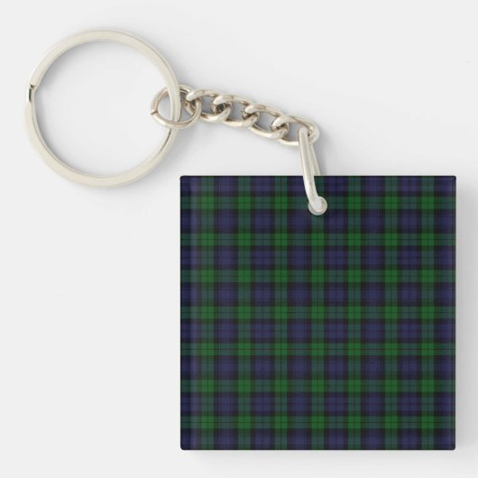 Black Watch Tartan Pset Scottish Pset Pattern Sleutelhanger (Voorkant)