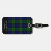 Black Watch Tartan spellen personaliseren Bagagelabel (Voorkant horizontaal)