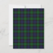 Black Watch Tartan Wedding Enregistrer la carte Da (Dos)