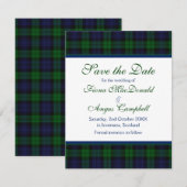 Black Watch Tartan Wedding Enregistrer la carte Da (Devant / Derrière)