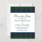 Black Watch Tartan Wedding Save the Date Magnet (Recto)