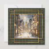 Black Watch Weathered Scottish Tartan Christmas Feestdagenkaart (Voorkant)