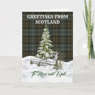 Black Watch Weathered Tartan Zuster Kerstmis Feestdagen Kaart