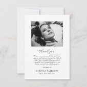 Black Watercolor Bow Funeral Thank You Bedankkaart (Achterkant)