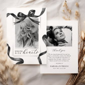 Black Watercolor Bow Funeral Thank You Bedankkaart