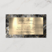Black Watercolor Gold Veins Carte de visite (Dos)