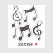 Black Waterverf Ink Music-stickers Sticker (Vel)