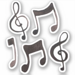 Black Waterverf Ink Music-stickers Sticker