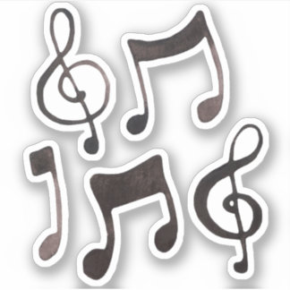 Black Waterverf Ink Music-stickers Sticker