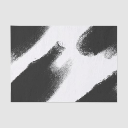 Black Waterverf Streaks Abstract Tissuepapier (Voorkant)