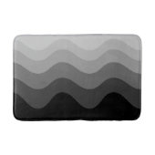 Black Wavey Stripe Modern Bath Mat (Voorkant)