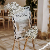 Black Wavy Frame Mariage Bienvenue