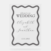 Black Wavy Frame Mariage Bienvenue (Recto)