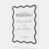 Black Wavy Frame Mariage Bienvenue (Angle)
