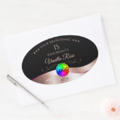 Black Wavy Rose Gold Logo Monogramme Étiquette pro (Enveloppe)