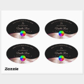 Black Wavy Rose Gold Logo Monogramme Étiquette pro (Feuille)