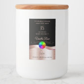 Black Wavy Rose Gold Logo Monogramme Étiquette pro (Devant)