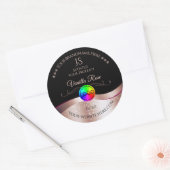 Black Wavy Rose Gold Logo Monogramme Étiquette pro (Enveloppe)