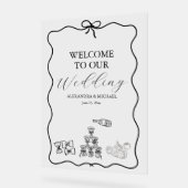 Black Wavy Whimsical Italien Mariage de doodle (Angle)