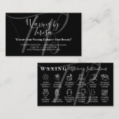 Black Waxing nazorg twaalf adviezen Visitekaartje (Voorkant / Achterkant)