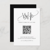 Black we Do Modern Calligraphy Wedding QR Code RSVP Kaartje (Voorkant / Achterkant)
