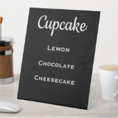 Black Weddenschap Cupcake Menu Pedestal Sign Reclamebord Met Voetstuk (Insitu)