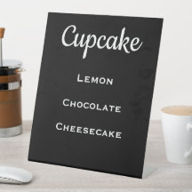 Black Weddenschap Cupcake Menu Pedestal Sign