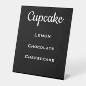 Black Weddenschap Cupcake Menu Pedestal Sign Reclamebord Met Voetstuk (Voorkant)