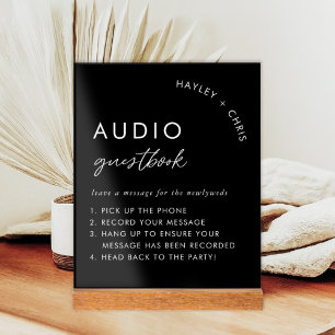 Black Wedding Audio Gastboek Telefoonbericht Acryl Bord